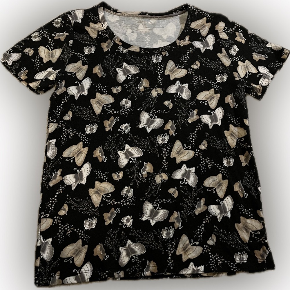 White Stag Black and Cream Butterfly 🦋 Graphic T-Shirt